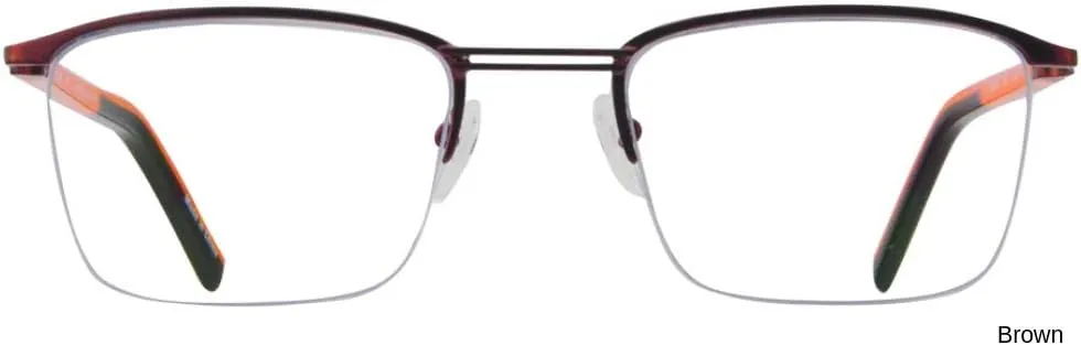 ProEyes Attitude 3, Progressive Multifocus Reading Glasses, Anti Blue Light Resin Lens, Zero Magnification on Top Lens (Rectangular Brown, up 0.00,down 1.00)