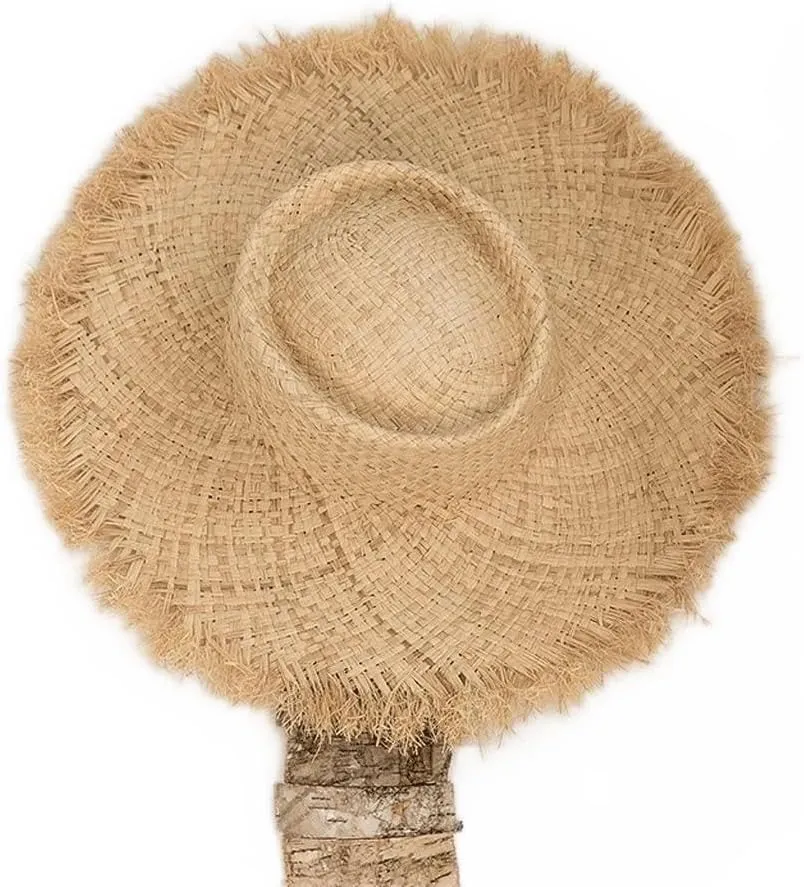 Raffia Sun Hat for Women Wide Brim Floppy Hat Girl Outdoor Vacation Beach Hat