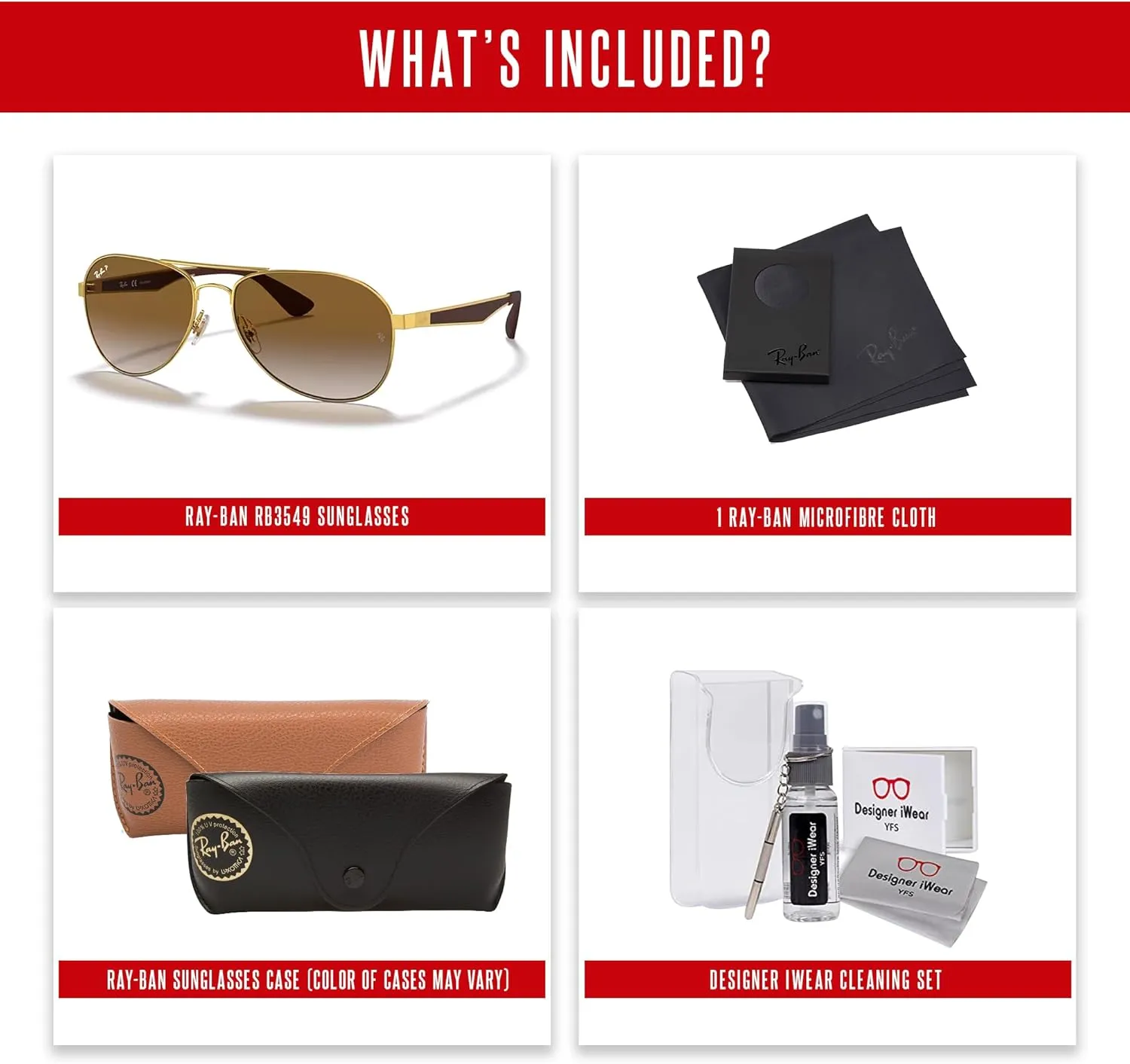 Ray-Ban RB3549 Aviator Sunglasses for Men for Women   BUNDLE With Deisgner iWear Compliemntary Eyewear Kit