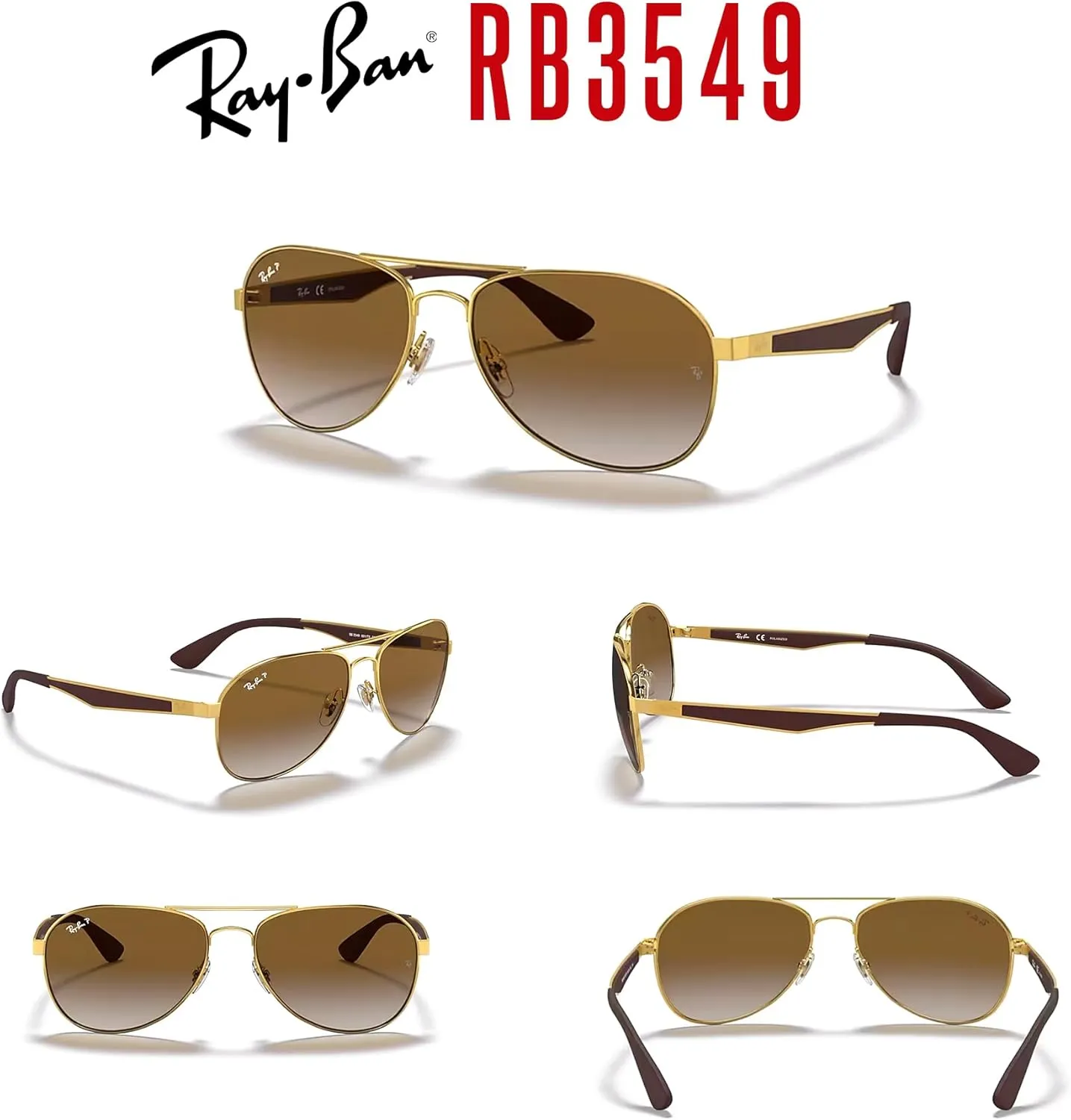 Ray-Ban RB3549 Aviator Sunglasses for Men for Women   BUNDLE With Deisgner iWear Compliemntary Eyewear Kit