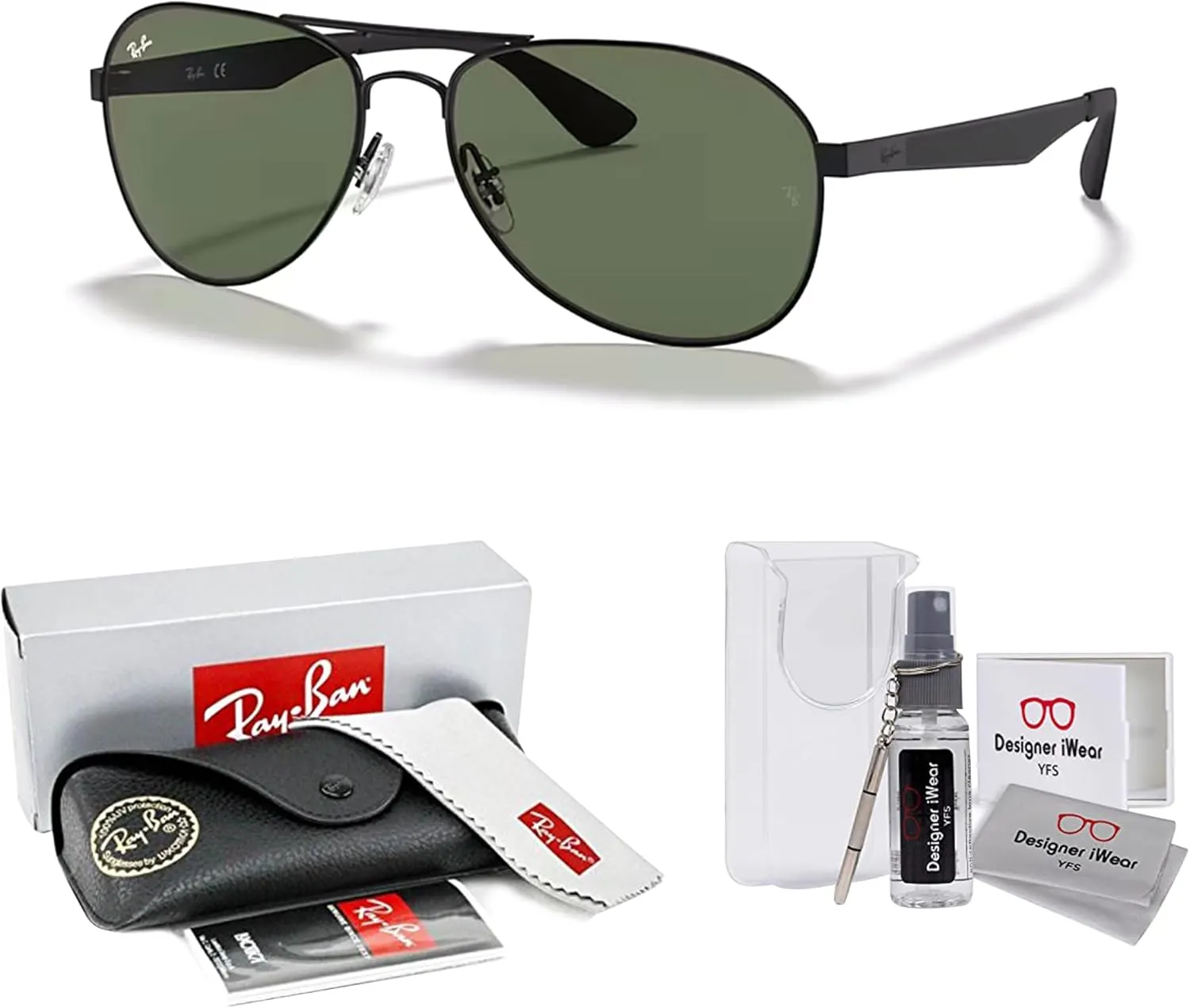 Ray-Ban RB3549 Aviator Sunglasses for Men for Women   BUNDLE With Deisgner iWear Compliemntary Eyewear Kit