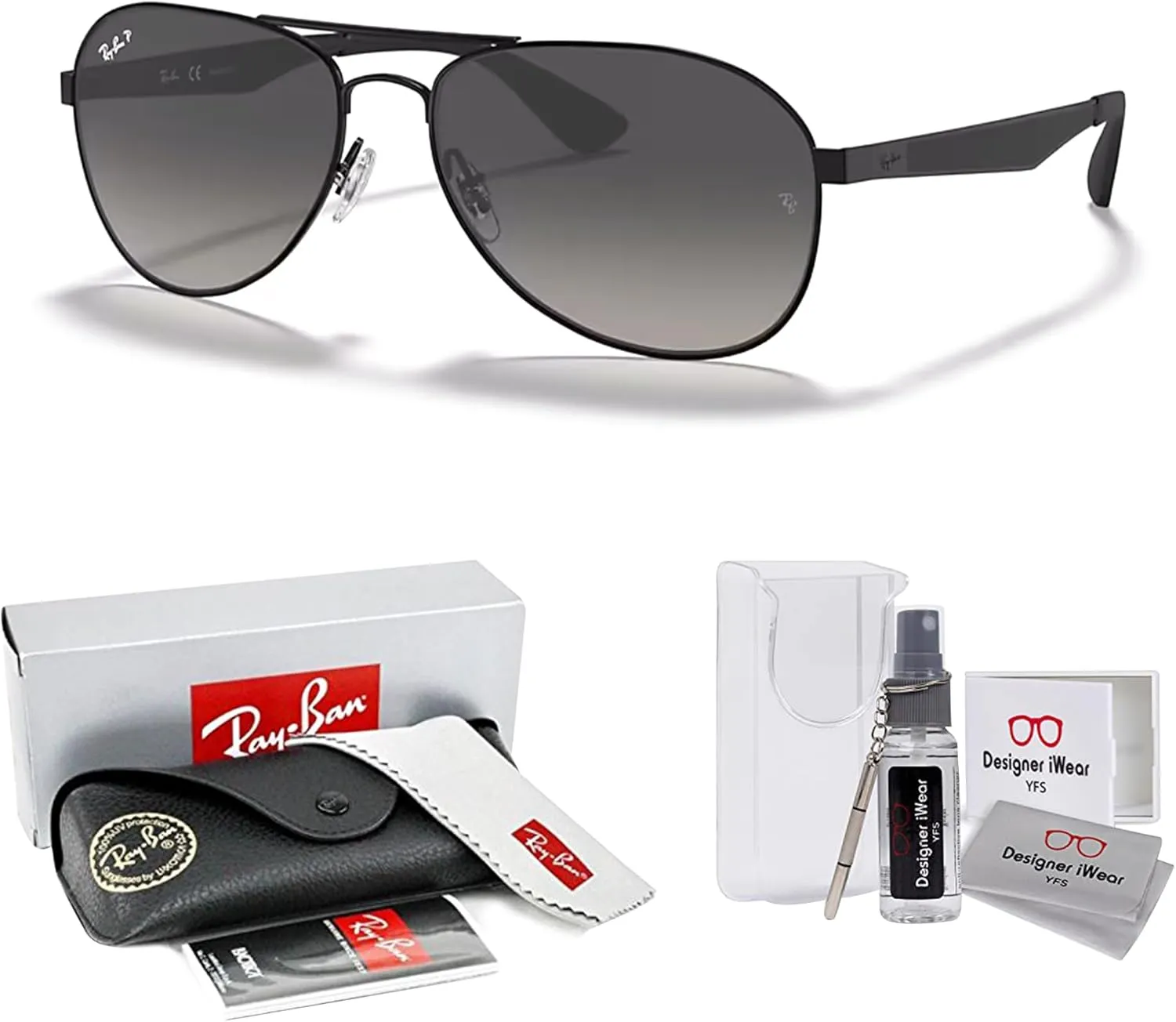 Ray-Ban RB3549 Aviator Sunglasses for Men for Women   BUNDLE With Deisgner iWear Compliemntary Eyewear Kit
