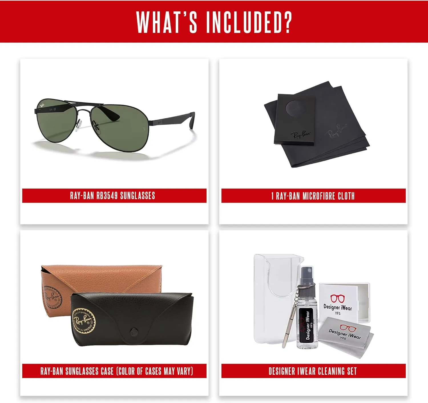 Ray-Ban RB3549 Aviator Sunglasses for Men for Women   BUNDLE With Deisgner iWear Compliemntary Eyewear Kit