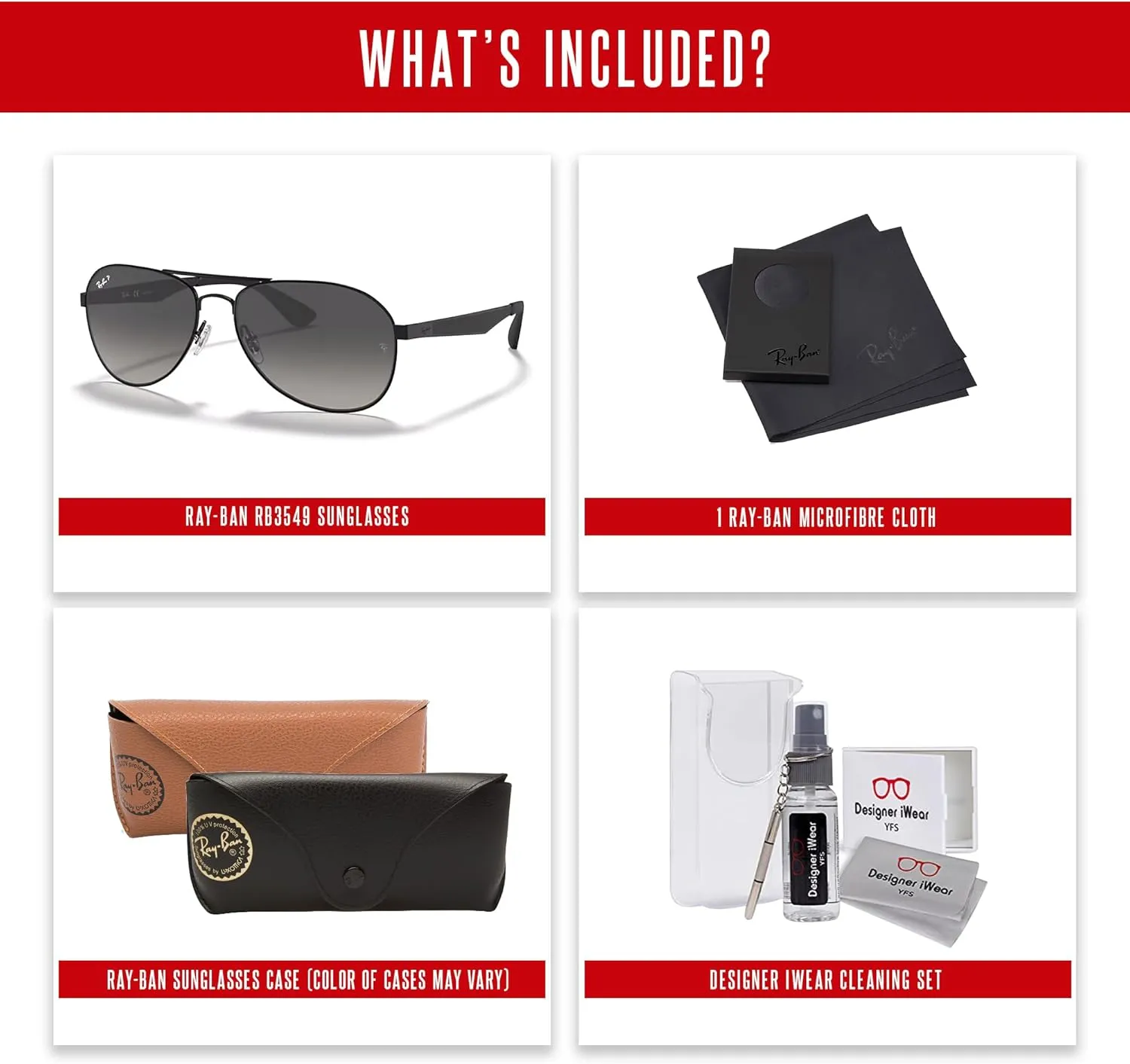 Ray-Ban RB3549 Aviator Sunglasses for Men for Women   BUNDLE With Deisgner iWear Compliemntary Eyewear Kit