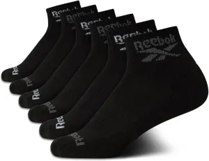 Reebok Boys' Quarter Socks - 6 Pack Stretch Performance Quarter Cut Arch Support Socks - Cushioned Athletic Socks for Boys