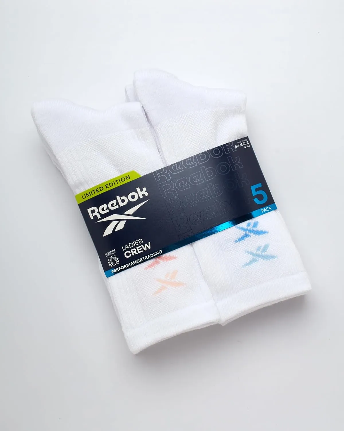 Reebok Womens Crew Socks - 5 Pack Athletic Performance Moisture-Wicking Cushioned Mid Calf Socks for Women (Sizes: 4-10)