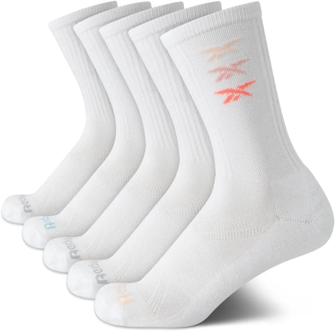Reebok Womens Crew Socks - 5 Pack Athletic Performance Moisture-Wicking Cushioned Mid Calf Socks for Women (Sizes: 4-10)