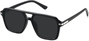 Retro Aviator Sunglasses for Women Men Trendy Classic Square 70s 80s 90s Vintage Shades Double Bridge Aviators FZN813