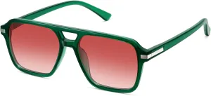 Retro Aviator Sunglasses for Women Men Trendy Classic Square 70s 80s 90s Vintage Shades Double Bridge Aviators FZN813