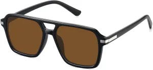 Retro Aviator Sunglasses for Women Men Trendy Classic Square 70s 80s 90s Vintage Shades Double Bridge Aviators FZN813