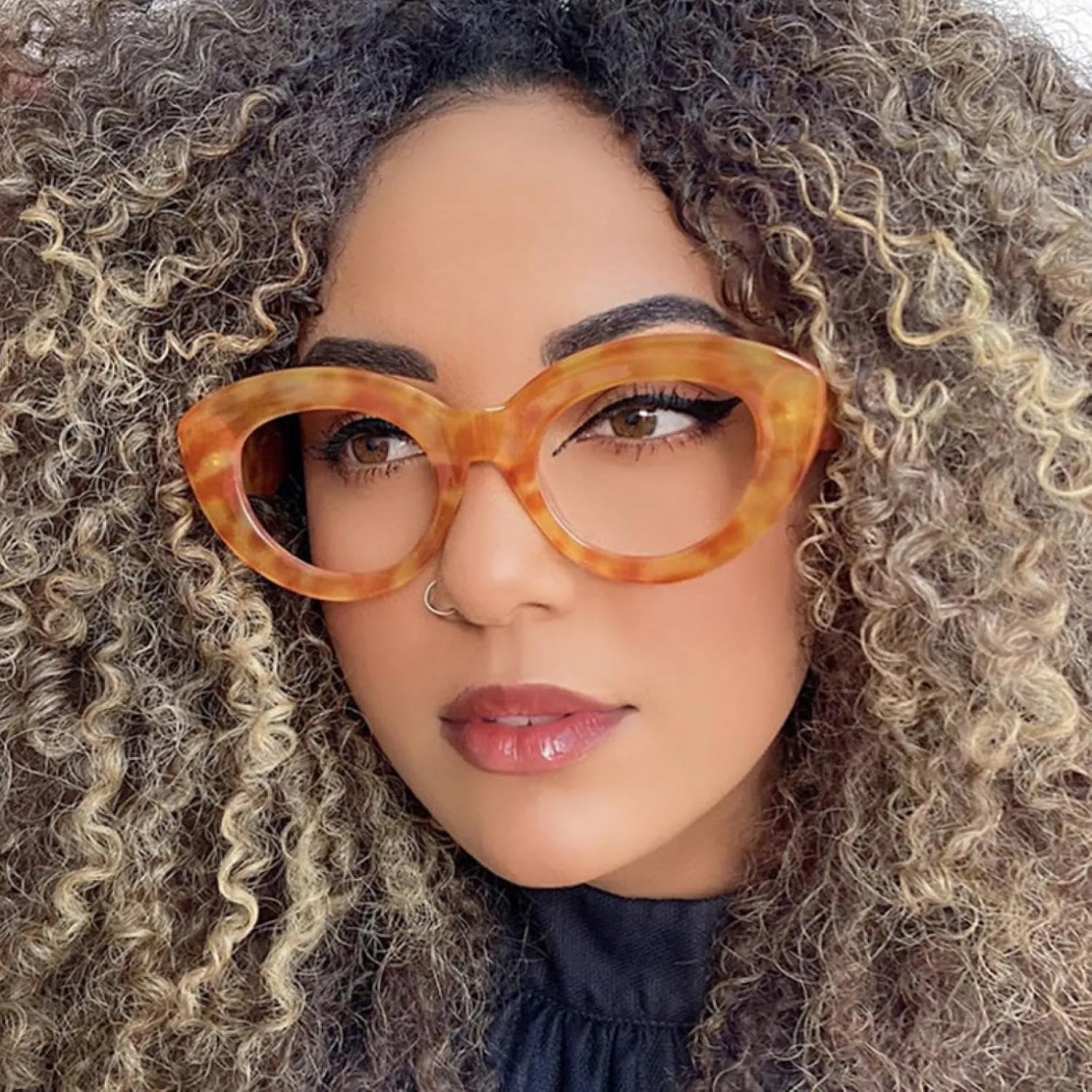 Retro Fashion Cat Eye Female Glasses for Women Men Frame Clear Lens