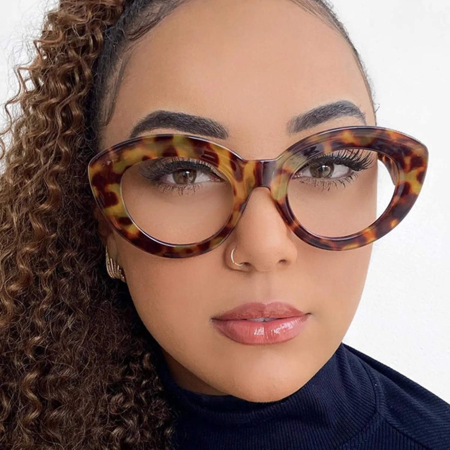 Retro Fashion Cat Eye Female Glasses for Women Men Frame Clear Lens
