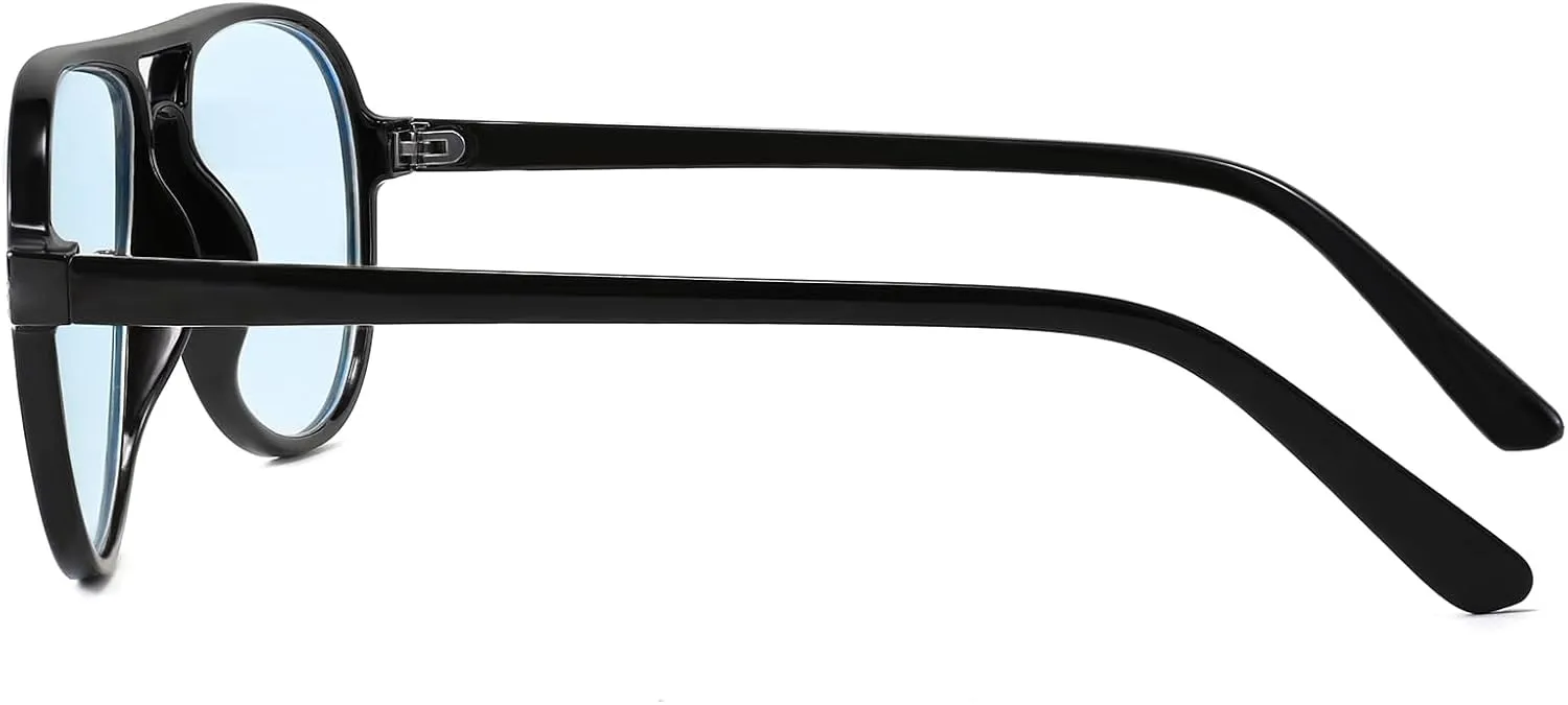 Retro Square Aviator Sunglasses for Women Mens Vintage Double Bridge Sun Glasses Lightweight 70s Shades