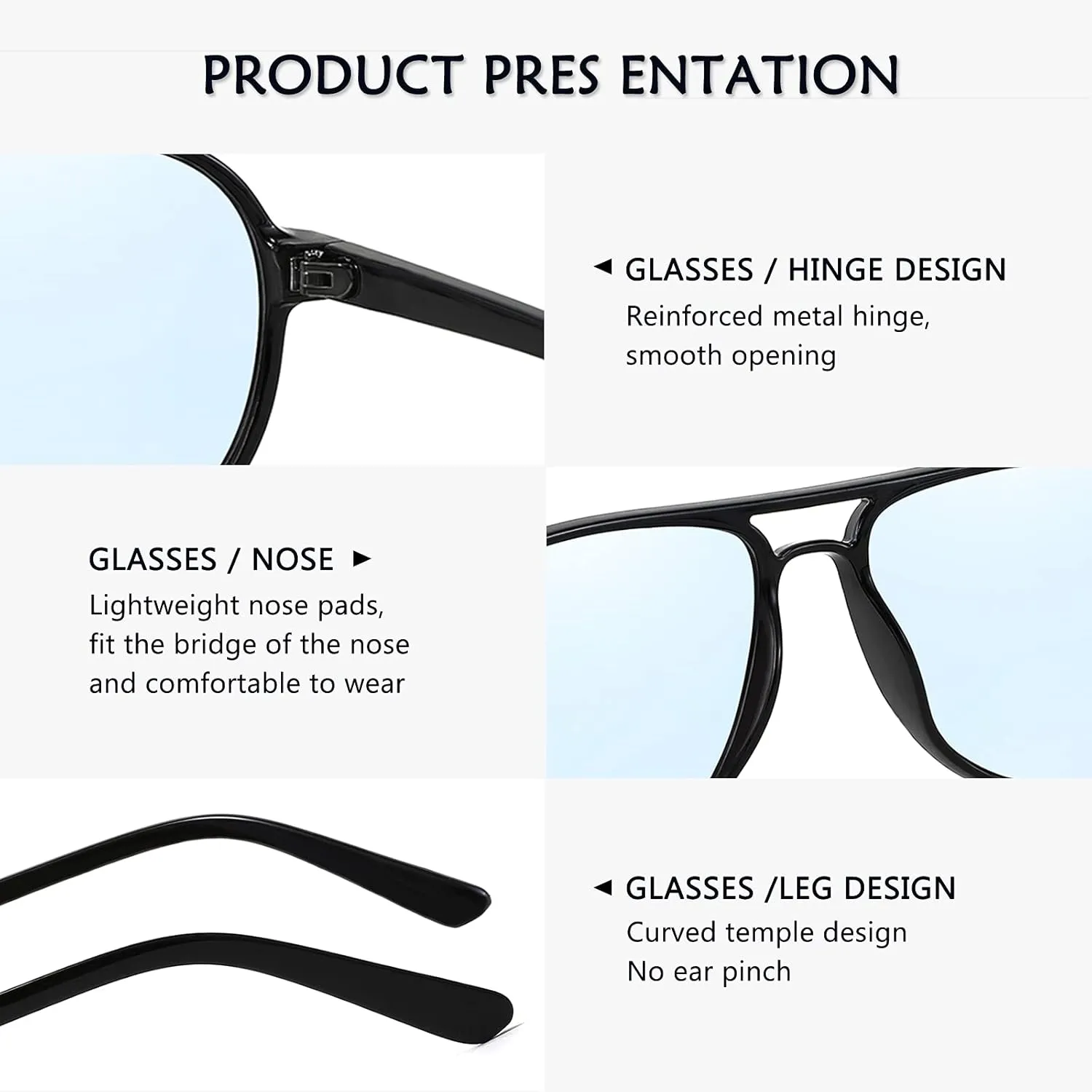 Retro Square Aviator Sunglasses for Women Mens Vintage Double Bridge Sun Glasses Lightweight 70s Shades