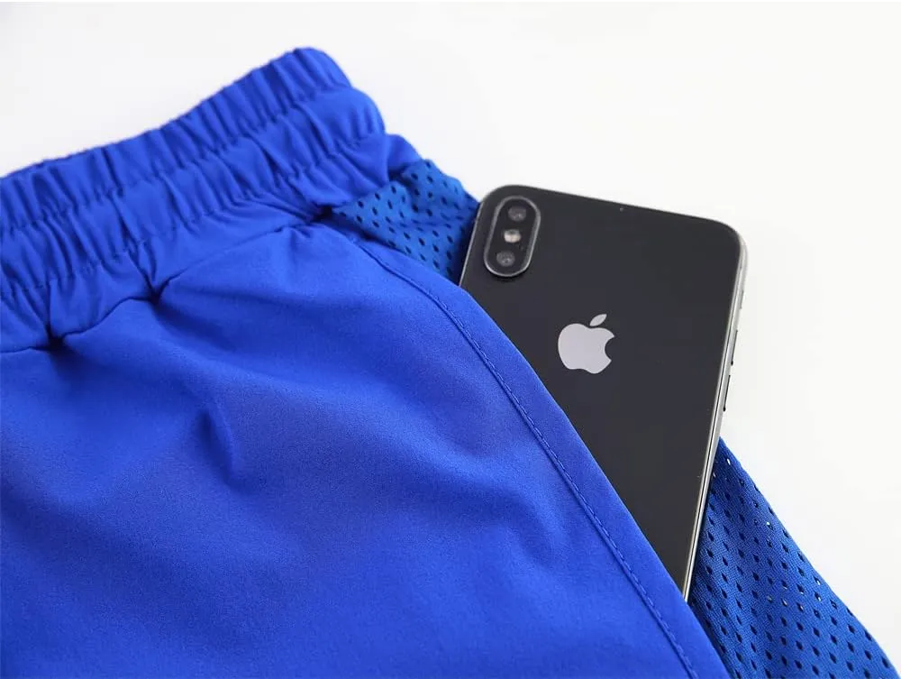 Rexcyril Men's Running Workout Shorts Quick Dry Gym Bodybuilding Athletic Shorts with Pockets
