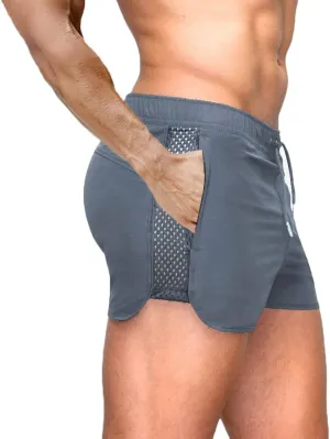 Rexcyril Men's Running Workout Shorts Quick Dry Gym Bodybuilding Athletic Shorts with Pockets