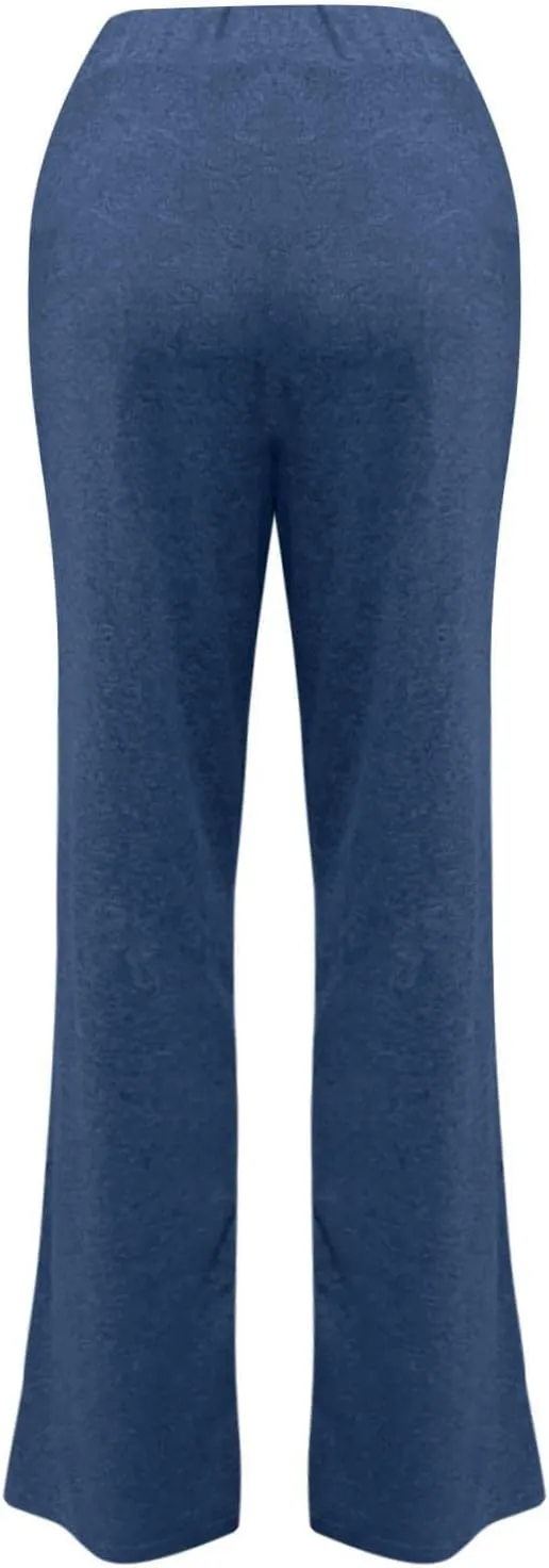 Rvidbe Wide Leg Sweatpants Women,Casual Drawstring Lace up Flare Pants Comfy Soft Cotton Loose Yoga Athletic Lounge Trousers