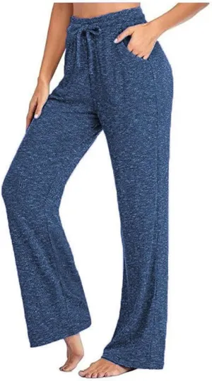 Rvidbe Wide Leg Sweatpants Women,Casual Drawstring Lace up Flare Pants Comfy Soft Cotton Loose Yoga Athletic Lounge Trousers