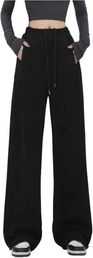 sdbrld Wide Leg Sweatpants Women Y2k Baggy Cargo Pants Wide Leg Sweatpants Women High Waisted Streetwear Joggers