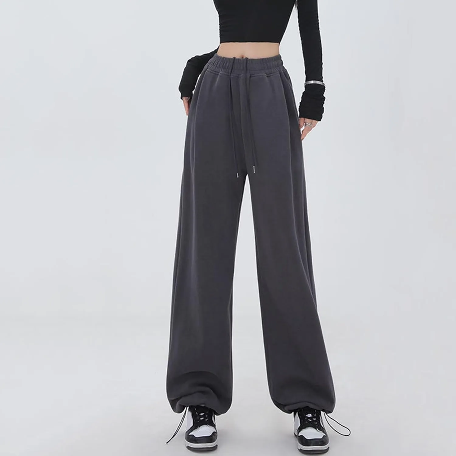sdbrld Wide Leg Sweatpants Women Y2k Baggy Cargo Pants Wide Leg Sweatpants Women High Waisted Streetwear Joggers