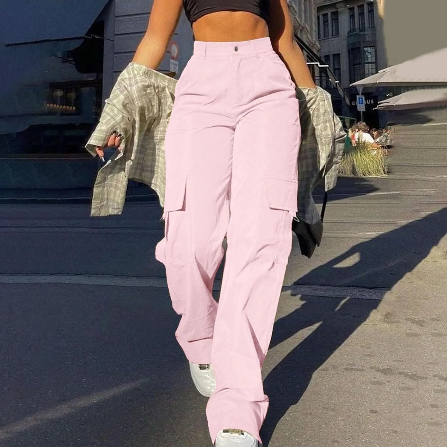 sdbrld Wide Leg Sweatpants Women Y2k Baggy Cargo Pants Wide Leg Sweatpants Women High Waisted Streetwear Joggers