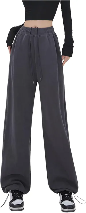 sdbrld Wide Leg Sweatpants Women Y2k Baggy Cargo Pants Wide Leg Sweatpants Women High Waisted Streetwear Joggers