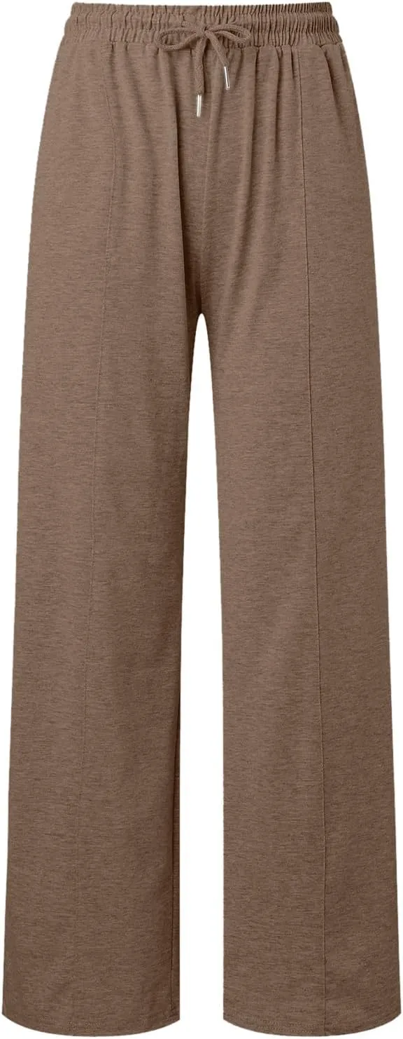 sdbrld Womens Wide Leg Sweatpants Plus Size Drawstring Baggy Sweatpants for Women Fleece Lined Lounge Trousers with Pockets