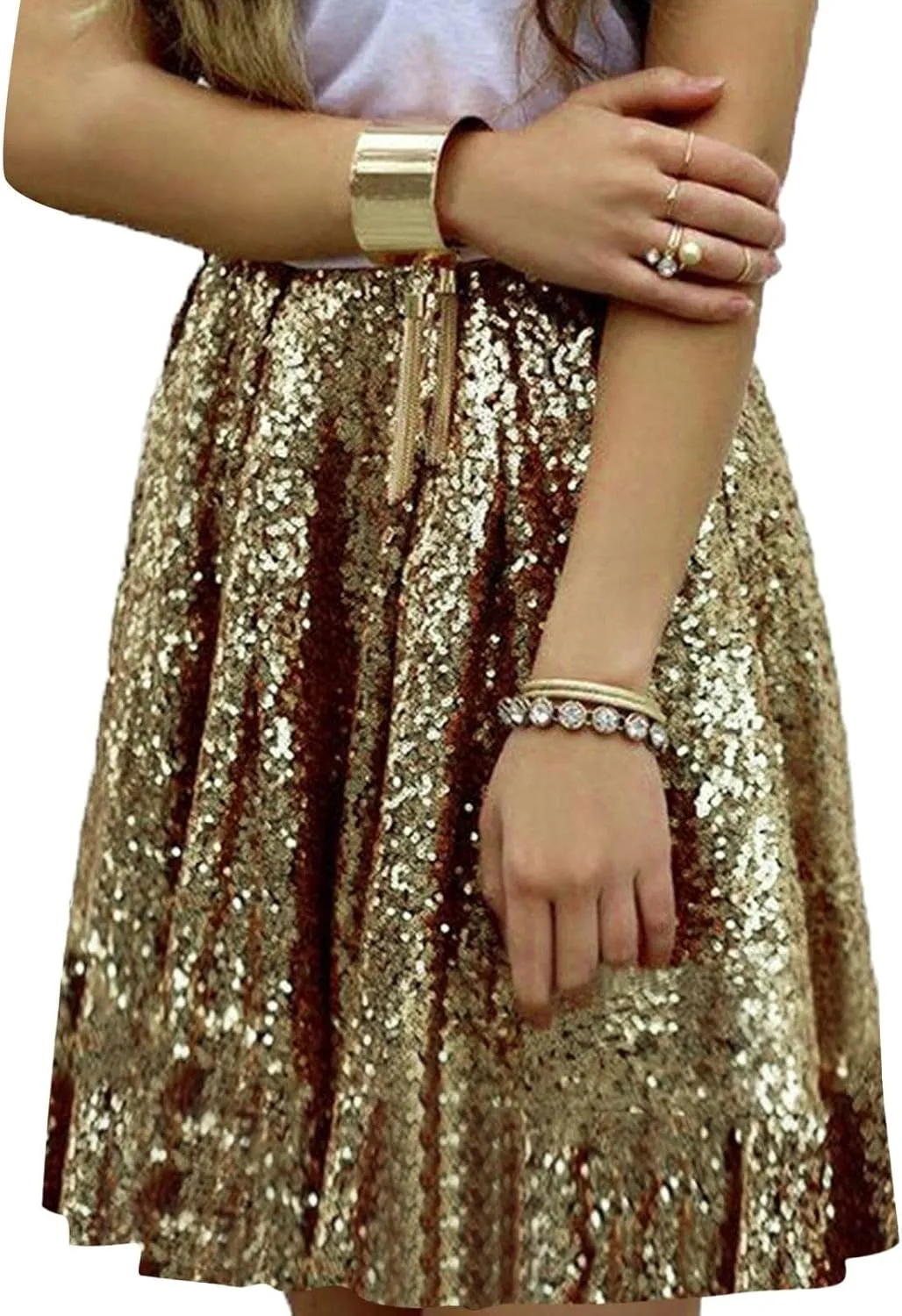 Sequin Skirt for Women Sparkly Glitter Mini Skirt Latin Women Dance Sexy Sparkly Skirt Shiny Skirt Night Black