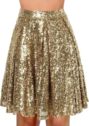 Sequin Skirt for Women Sparkly Glitter Mini Skirt Latin Women Dance Sexy Sparkly Skirt Shiny Skirt Night Black