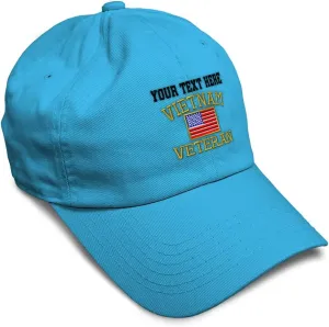 Soft Baseball Cap Vietnam Veteran War B Embroidery Flags USA Twill Cotton Army Dad Hats for Men & Women