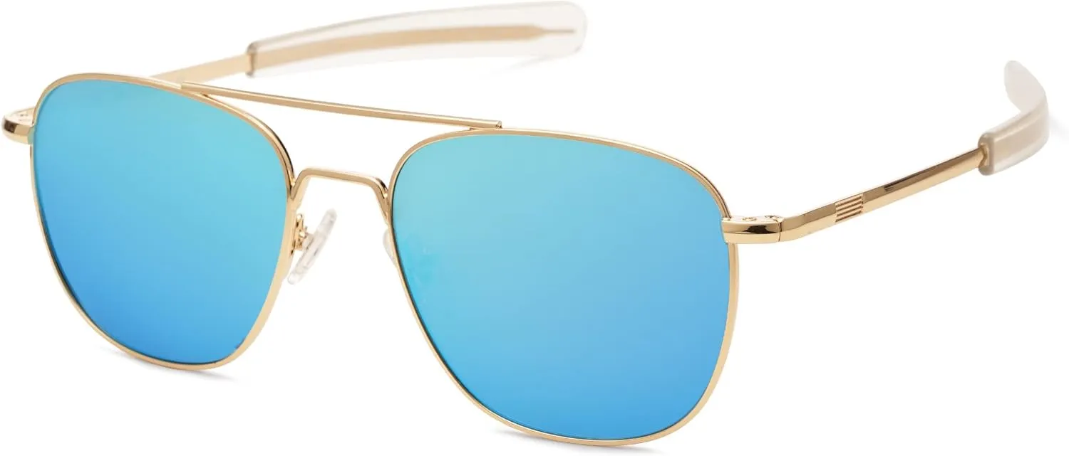 SOJOS Small Polarized Aviator Sunglasses for Men Women Classic Double Bridge Square Aviators SJ1179
