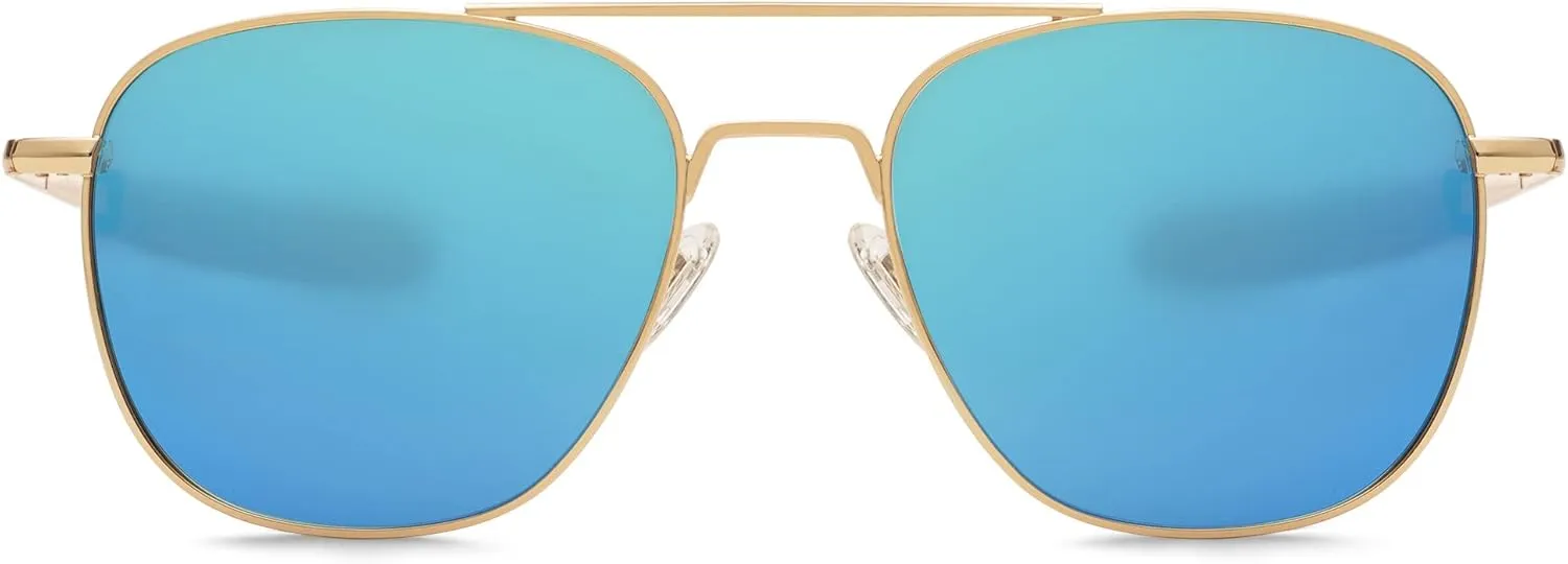 SOJOS Small Polarized Aviator Sunglasses for Men Women Classic Double Bridge Square Aviators SJ1179