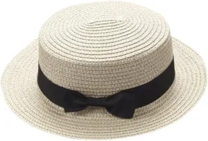 Summer Sun Hats for Girl Wide Brim Boater Hat Kids Foldable Packable Summer Beach Hat for Toddlers
