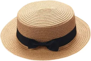 Summer Sun Hats for Girl Wide Brim Boater Hat Kids Foldable Packable Summer Beach Hat for Toddlers