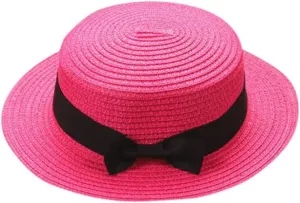 Summer Sun Hats for Girl Wide Brim Boater Hat Kids Foldable Packable Summer Beach Hat for Toddlers