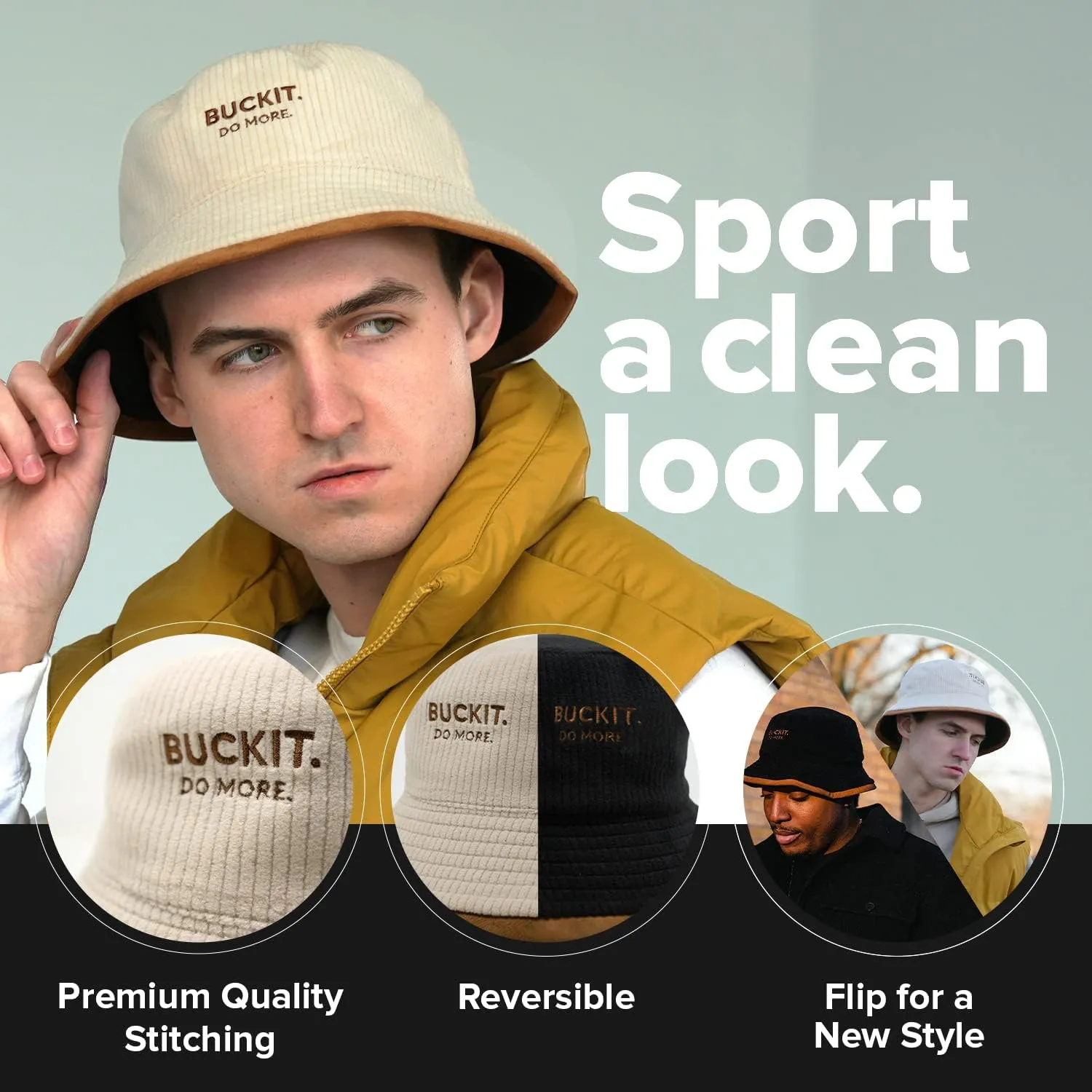 Sun Hat Bucket Hat for Men Women Beach Sun Hat Packable Travel Hat Wide Brim Mens Unisex Summer Hat Reversible Cotton