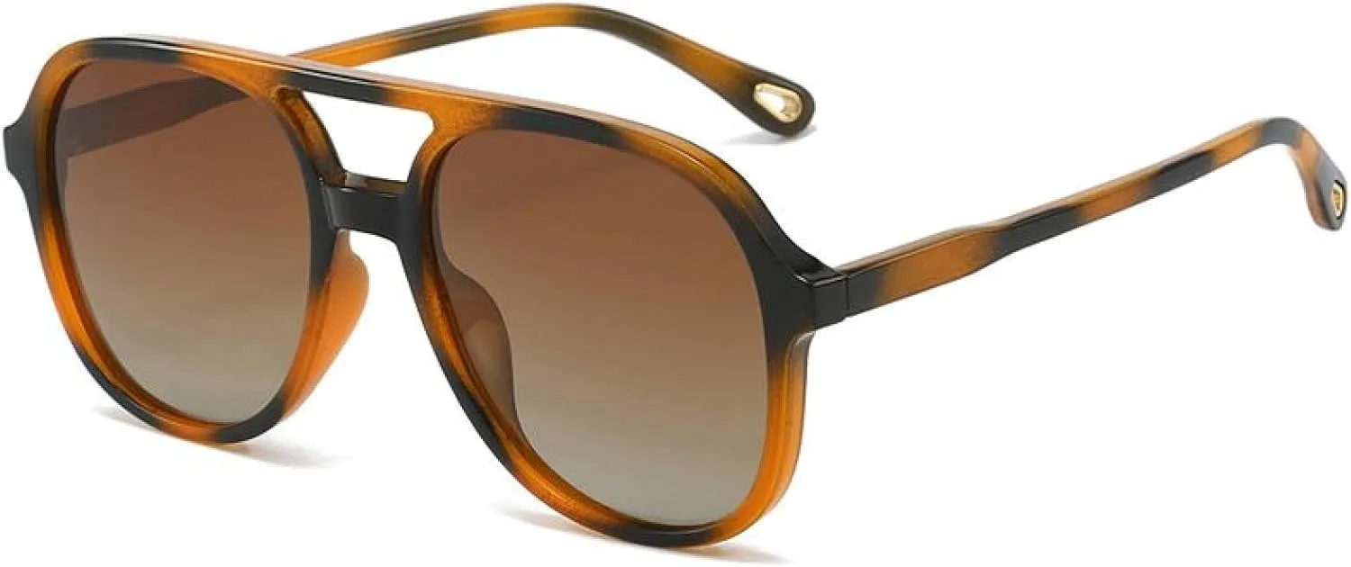 Sunglasses Unisex Double Bridge Sun Glasses Uv400 Vintage Shades for Women & Men Anti-glare Driving