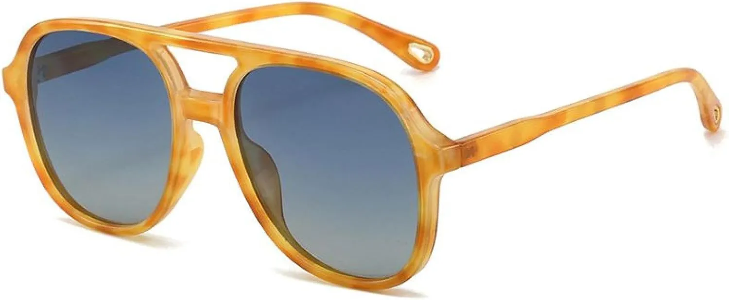 Sunglasses Unisex Double Bridge Sun Glasses Uv400 Vintage Shades for Women & Men Anti-glare Driving