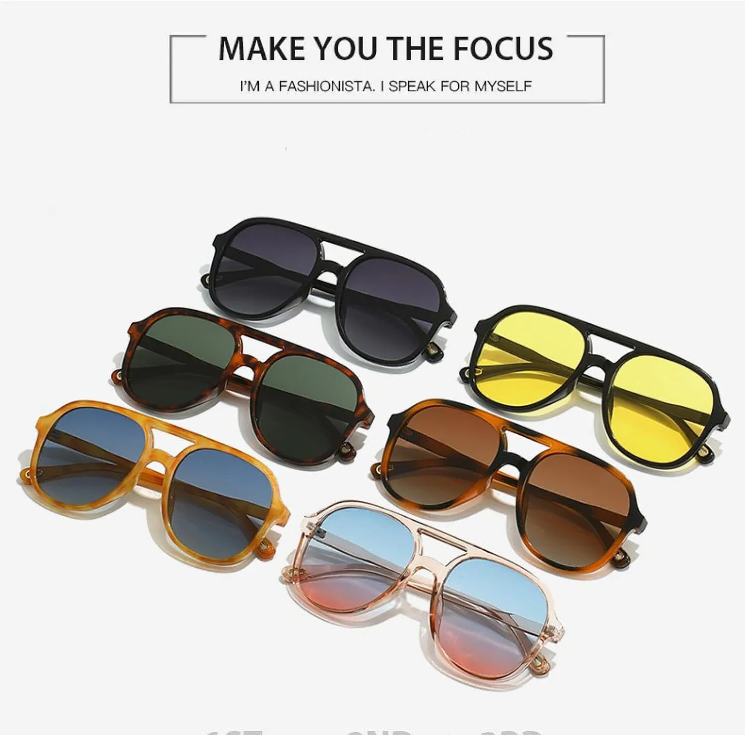 Sunglasses Unisex Double Bridge Sun Glasses Uv400 Vintage Shades for Women & Men Anti-glare Driving