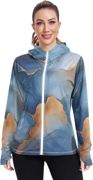 Sunscreen Hoodie Long Sleeve Running Shirts UPF 50  Protection Zip Up Jacket Hiking Outdoor