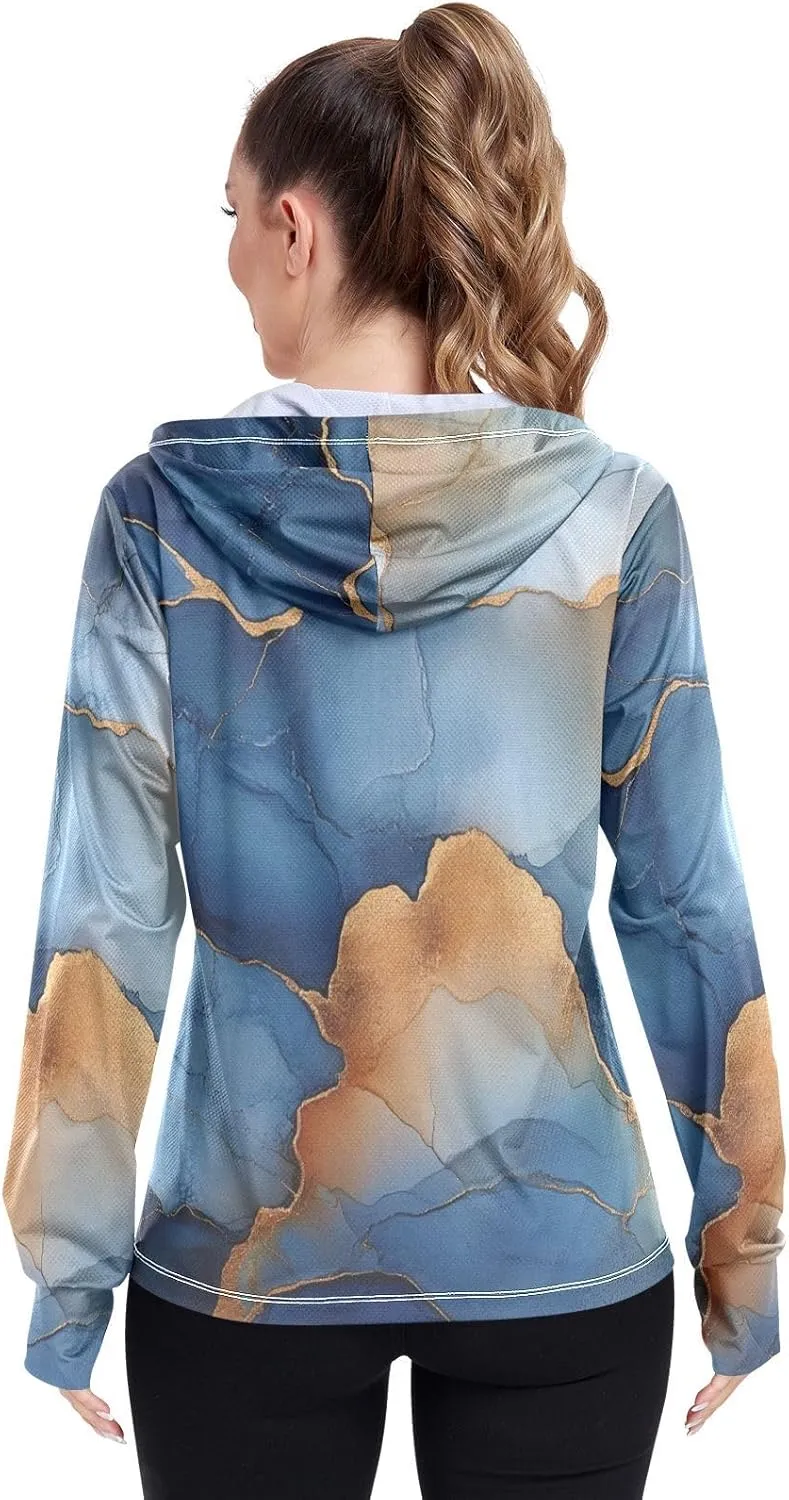 Sunscreen Hoodie Long Sleeve Running Shirts UPF 50  Protection Zip Up Jacket Hiking Outdoor