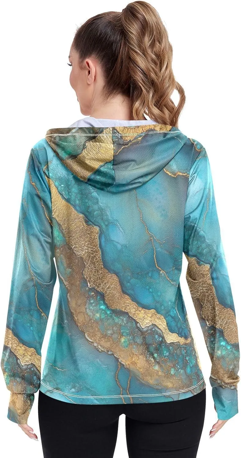 Sunscreen Hoodie Long Sleeve Running Shirts UPF 50  Protection Zip Up Jacket Hiking Outdoor