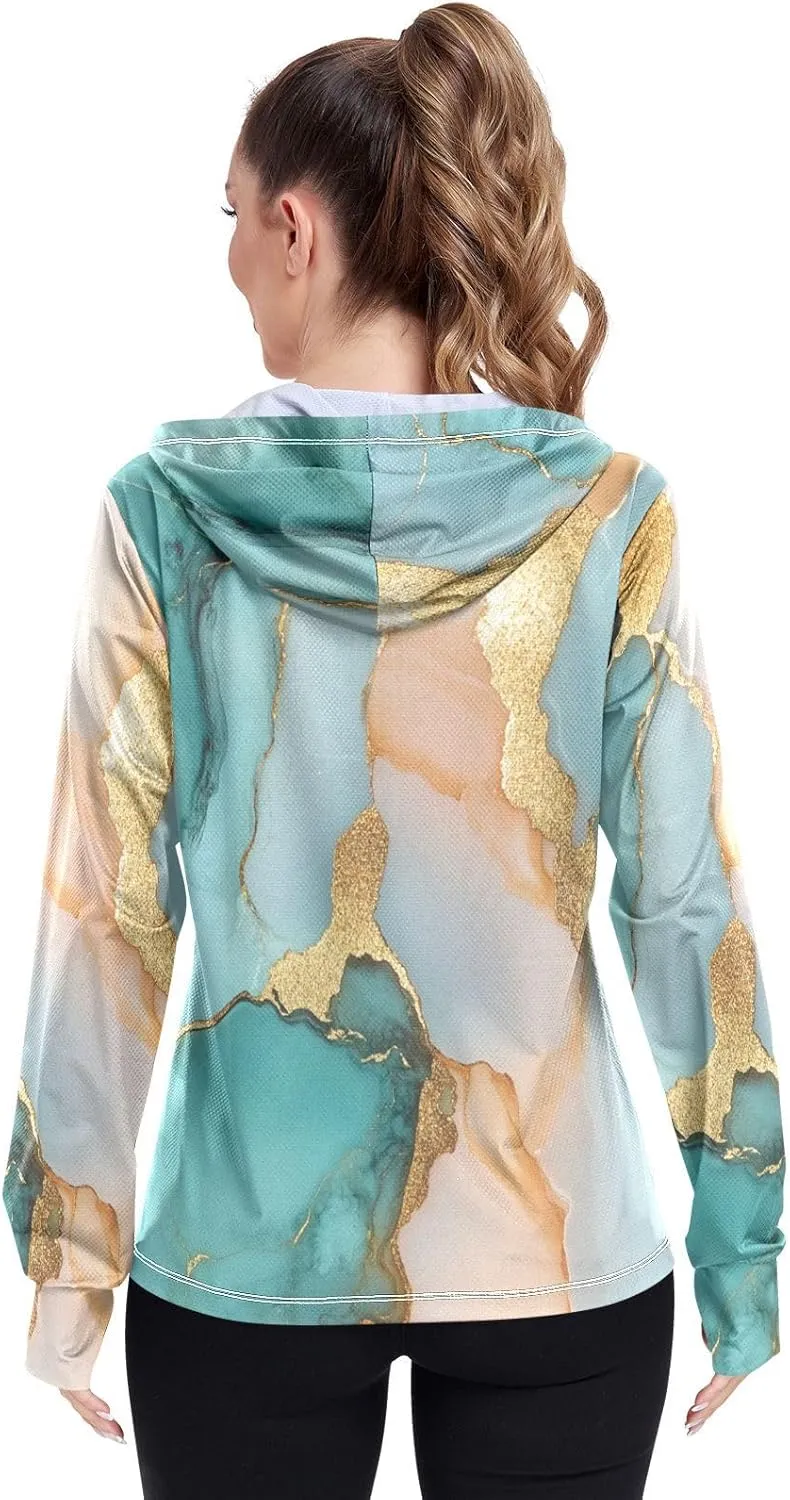Sunscreen Hoodie Long Sleeve Running Shirts UPF 50  Protection Zip Up Jacket Hiking Outdoor