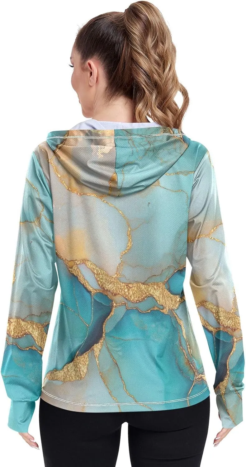 Sunscreen Hoodie Long Sleeve Running Shirts UPF 50  Protection Zip Up Jacket Hiking Outdoor
