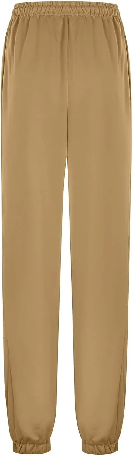 Sweatpants Woman Baggy Wide Leg High Waisted Drawstring Joggers Casual Fleece Lined Sweatpant Fall Winter Pants