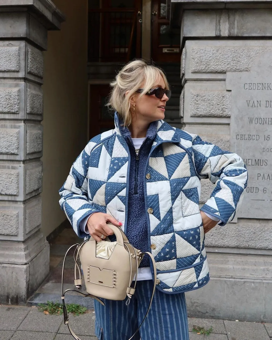 Tankaneo Womens Quilted Puffer Jacket Patchwork Lightweight Padded Puffy Down Coat Outerwear