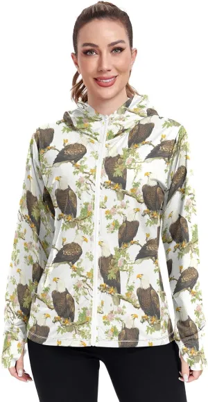 Thin Hoodies For Women with Thumb Holes Athletic t Shirts Women UPF 50  Protection Cute Sweatshirt Hiking Outdoor