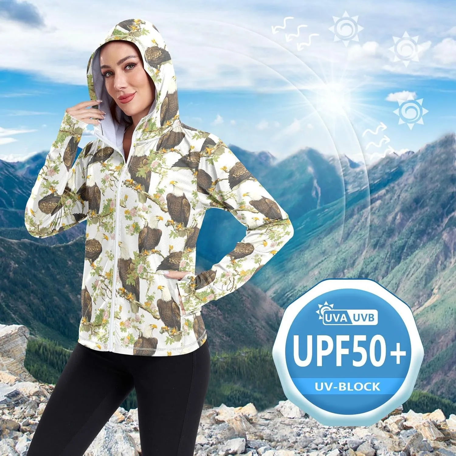 Thin Hoodies For Women with Thumb Holes Athletic t Shirts Women UPF 50  Protection Cute Sweatshirt Hiking Outdoor