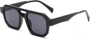 Trendy Sunglasses Vintage Shades Women Men Double Bridge Eyewear Fashion Uv400 Protection Retro