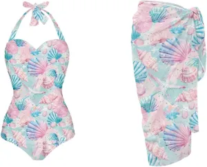 Two Piece Swimsuits One Piece Bathing Suit for Women Sexy High Waisted Bikini Bottoms Tummy Control Beachwear